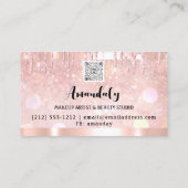 Carte De Visite Esthétique Lash Nails cheveux Code QR Logo Rose Dr (Dos)