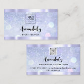 Carte De Visite Esthétique Lash Nails cheveux QR Code Logo BlueFra (Devant / Derrière)