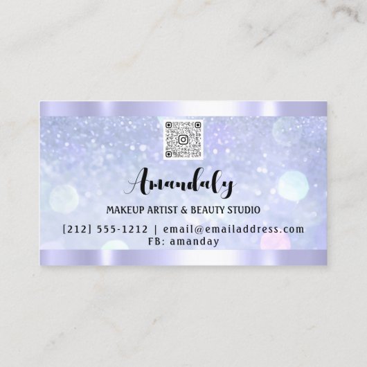 Carte De Visite Esthétique Lash Nails cheveux QR Code Logo BlueFra (Dos)