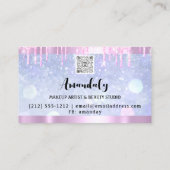 Carte De Visite Esthétique Lash Nails Cheveux QR Code Logo Rose Bl (Dos)
