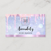 Carte De Visite Esthétique Lash Nails Cheveux QR Code Logo Rose Bl (Devant)