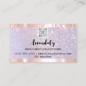 Carte De Visite Esthétique Lash Nails cheveux QRCode Logo PurpleRo (Dos)