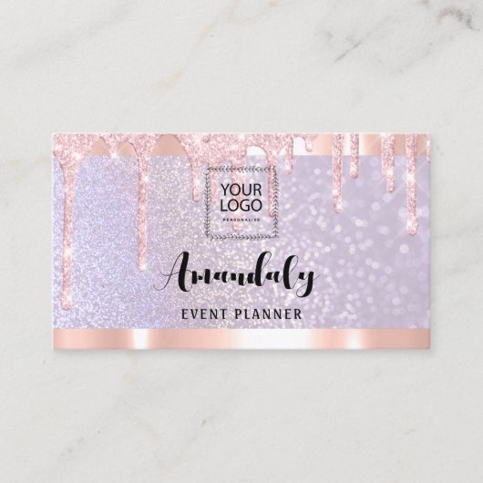 Carte De Visite Esthétique Lash Nails cheveux QRCode Logo PurpleRo (Devant)