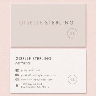Carte De Visite Esthétique moderne rose pâle minimaliste luxe