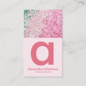 Carte De Visite esthétique pailletée rose chic (Devant)