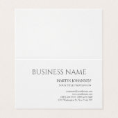 Carte De Visite Esthétique Professionnel Chic Noir & Blanc (Extérieur déplié)