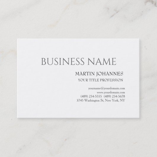 Carte De Visite Esthétique Professionnel Chic Noir & Blanc (Devant)