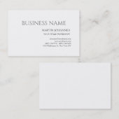 Carte De Visite Esthétique Professionnel Chic Noir & Blanc (Devant / Derrière)