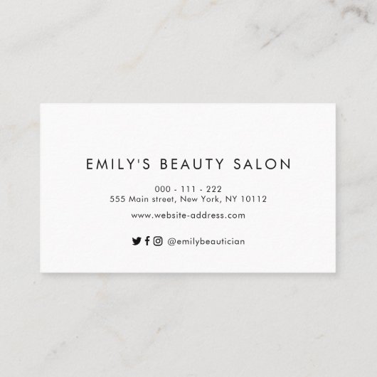 carte de visite esthétique professionnel moderne (Dos)