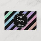 Carte de visite Esthétique rayé Pastel clair (Devant)