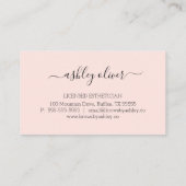 Carte de visite Esthétique rose (Dos)