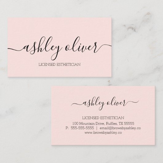 Carte de visite Esthétique rose (Devant / Derrière)