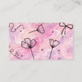 Carte De Visite Esthétique rose aquarelle &  (Dos)