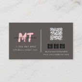 Carte De Visite Esthétique rose moderne, Braid, PMU Lash Tech (Dos)