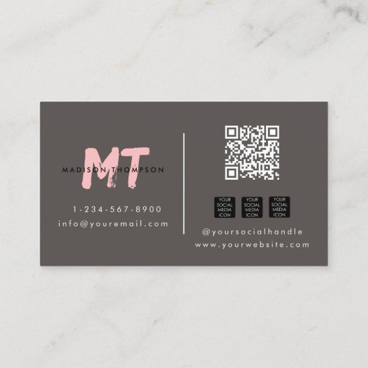 Carte De Visite Esthétique rose moderne, Braid, PMU Lash Tech (Dos)