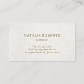 Carte De Visite Esthétique sans âge Élégant script or (Dos)