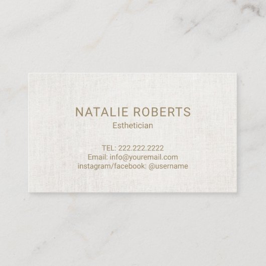 Carte De Visite Esthétique sans âge Élégant script or (Dos)