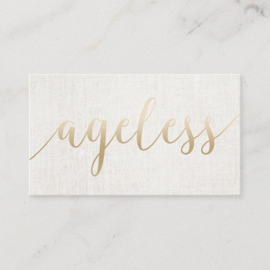Carte De Visite Esthétique sans âge Élégant script or (Devant)