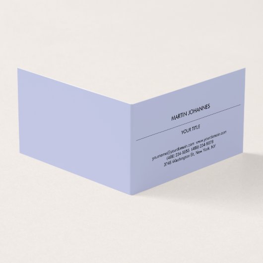 Carte De Visite Esthétique Simple Professionnel Lilas & Blanc Mode (Extérieur)