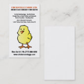 Carte De Visite Établissement d'incubation mignon de poulet de (Devant / Derrière)