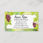 Carte De Visite Établissement vinicole de vignoble de raisins de (Dos)