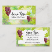 Carte De Visite Établissement vinicole de vignoble de raisins de (Devant / Derrière)