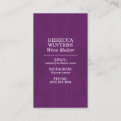 Carte De Visite Établissement vinicole pourpre moderne (Dos)