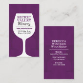 Carte De Visite Établissement vinicole pourpre moderne (Devant / Derrière)