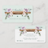 Carte De Visite Étanche à rouleaux de la boulangerie à l'aquarelle (Devant / Derrière)