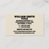 Carte De Visite Étanche de la feuille (Dos)