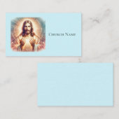 Carte De Visite Etanchéité des mains de Jésus (bleu) (Devant / Derrière)