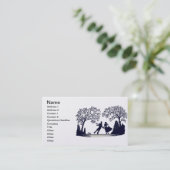 Carte De Visite Étang de patinage de glace - silhouette (Debout devant)