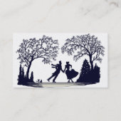 Carte De Visite Étang de patinage de glace - silhouette (Dos)