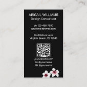 Carte De Visite Étang japonais de poisson Koi, fleurs de cerisiers (Dos)