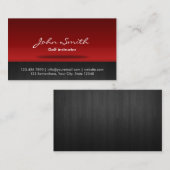 Carte De Visite Étape rouge élégante d'instructeur de golf (Devant / Derrière)