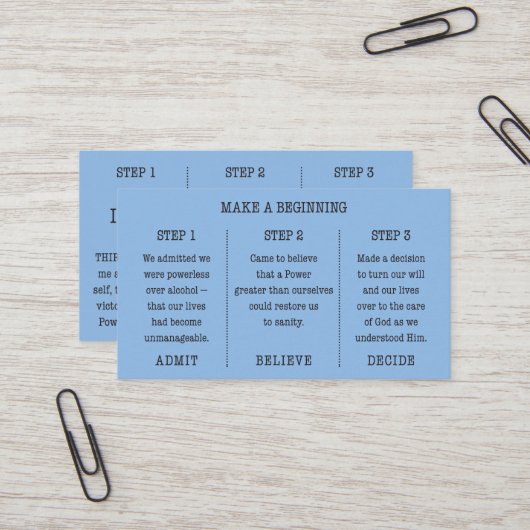 Carte de visite Étapes 1-2-3 (Devant/Arrière en situation)