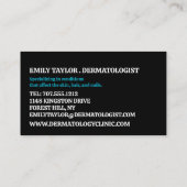 Carte De Visite État de la peau, dermatologue, Clinique de dermato (Dos)