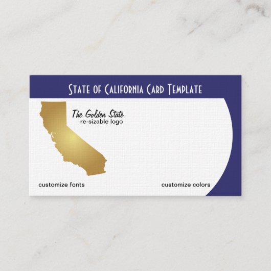 Carte De Visite État d'or du logo de la Californie (Devant)