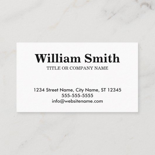 Carte De Visite États-Unis : 5,1 cm x 8,9 cm (Dos)