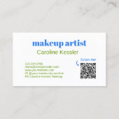 Carte De Visite Été Azure Blue Lime Green Stripes Motif d'art (Dos)