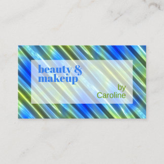 Carte De Visite Été Azure Blue Lime Green Stripes Motif d'art