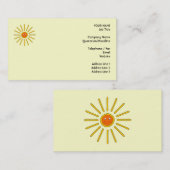 Carte De Visite Été ensoleillé Sun. Jaune sur la crème (Devant / Derrière)