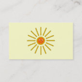 Carte De Visite Été ensoleillé Sun. Jaune sur la crème (Dos)