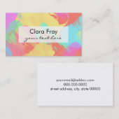 Carte De Visite Été jaune menthe orange corail rose (Devant / Derrière)