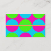 Carte De Visite Été Lime Vert Hot rose Turquoise Cercles rayures (Dos)