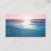 Carte De Visite Eté Mer coucher de soleil Plage tropicale Photo (Dos)