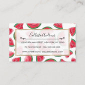 Carte De Visite Eté Rouge Vert pastèque Motif d'aquarelle (Dos)