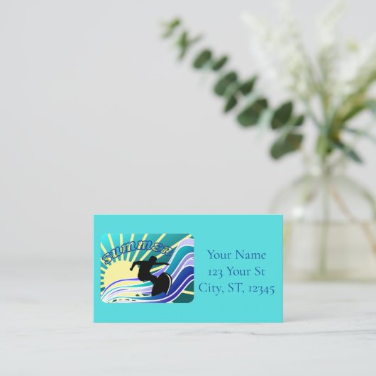 Carte De Visite Été Surf Fun Thunder_Cove (Debout devant)