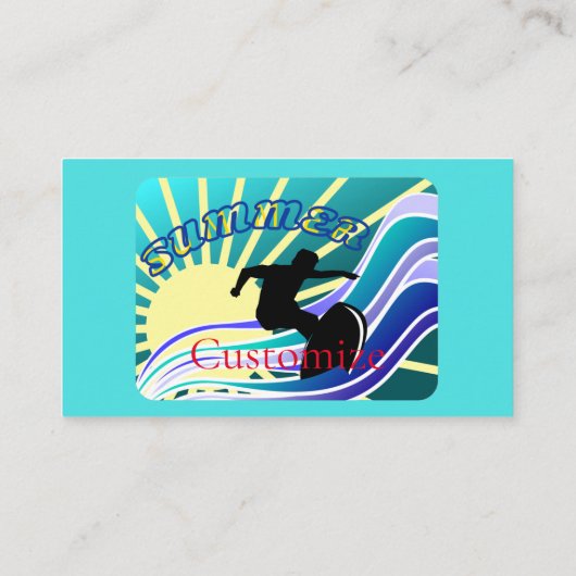 Carte De Visite Été Surf Fun Thunder_Cove (Dos)