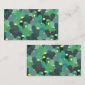Carte De Visite Été Vert Turquoise Cactus Gold points Design migno (Devant / Derrière)